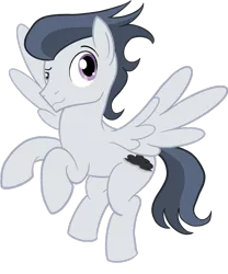 Size: 1000x1200 | Tagged: safe, artist:sixes&sevens, derpibooru import, rumble, pegasus, pony, cutie mark, digital art, flying, looking at you, male, older, older rumble, simple background, solo, stallion, tail, transparent background, wings