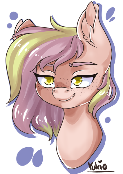 Size: 2893x4092 | Tagged: artist:yukiooo, bust, derpibooru import, freckles, male, oc, oc:lavender whisper, pegasus, portrait, safe, smug, unofficial characters only