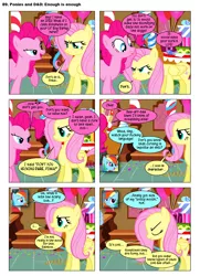 Size: 868x1198 | Tagged: angry, artist:dziadek1990, comic, comic:ponies and d&d, conversation, derpibooru import, dialogue, dungeons and dragons, edit, edited screencap, emote story:ponies and d&d, fluttershy, griffon the brush off, oc, oc:pinka, oc:shade, pen and paper rpg, pinkie pie, rainbow dash, rpg, safe, screencap, screencap comic, tabletop game, text, vulgar