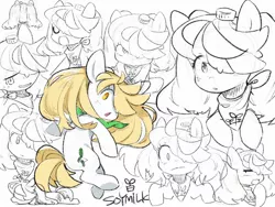Size: 1280x960 | Tagged: safe, artist:30clock, derpibooru import, oc, unofficial characters only, pony, facial expressions, simple background, sketch, sketch dump