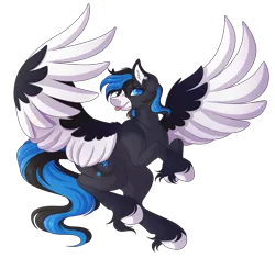 Size: 4602x4332 | Tagged: safe, artist:amazing-artsong, derpibooru import, oc, oc:nocti, pegasus, pony, female, mare, simple background, solo, tongue out, transparent background, two toned wings, wings