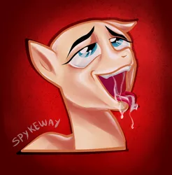 Size: 3248x3307 | Tagged: suggestive, artist:spykeway, derpibooru import, anthro, earth pony, pony, ahegao, bust, commission, digital art, drool, horny, hot, open mouth, portrait, solo, tongue out, ych result