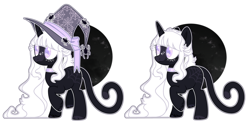 Size: 5759x2808 | Tagged: safe, artist:chococolte, derpibooru import, oc, unofficial characters only, pony, unicorn, female, hat, mare, simple background, solo, transparent background, witch hat