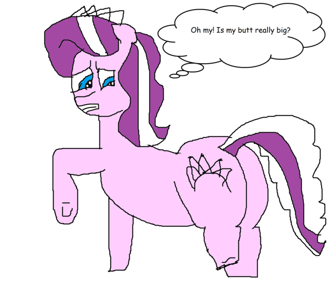 Size: 2896x2692 | Tagged: 1000 hours in ms paint, artist:coltfan97, butt, derpibooru import, diamond buttiara, diamond tiara, large butt, notice, plot, safe, speech bubble, the ass was fat