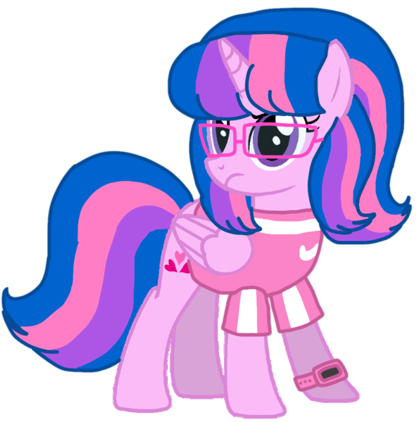 Size: 1006x1014 | Tagged: alicorn, alicorn oc, artist:徐詩珮, base used, derpibooru import, glasses, horn, oc, oc:hsu amity, safe, simple background, transparent background, unamused, unofficial characters only, wings