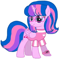 Size: 1016x1009 | Tagged: alicorn, alicorn oc, alternate version, artist:徐詩珮, base used, derpibooru import, glasses, horn, oc, oc:hsu amity, safe, simple background, transparent background, unofficial characters only, wings