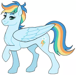 Size: 733x721 | Tagged: safe, artist:trippinmars, derpibooru import, oc, oc:star bolt, pegasus, pony, female, mare, offspring, parent:rainbow dash, parent:soarin', parents:soarindash, simple background, solo, transparent background