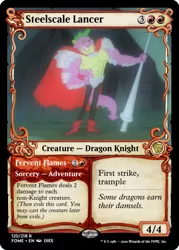 Size: 375x523 | Tagged: a dog and pony show, armor, beefspike, boots, cape, ccg, clothes, derpibooru import, dragon, edit, lance, magic the gathering, pants, safe, shoes, spike, trading card, trading card edit, weapon