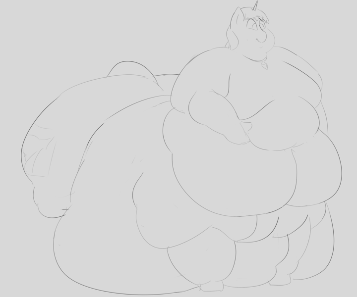 Size: 3000x2500 | Tagged: artist:lupin quill, belly, belly button, belly grab, bhm, big belly, bingo wings, butt, centaur, centaur oc, chubby cheeks, derpibooru import, double chin, fat, fat fetish, fetish, flabby chest, grayscale, huge belly, huge butt, impossibly large belly, impossibly large butt, jewelry, large butt, lineart, monochrome, moobs, morbidly obese, near immobile, necklace, nudity, obese, oc, oc:gesr, plot, questionable, rolls of fat, simple background, unicorn centaur, unofficial characters only