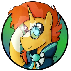 Size: 1134x1134 | Tagged: safe, artist:kacpi, derpibooru import, sunburst, pony, unicorn, avatar, glasses, male, simple background, solo, transparent background