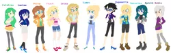 Size: 2040x638 | Tagged: safe, artist:ayang888, artist:selenaede, derpibooru import, equestria girls, barely eqg related, barely pony related, base used, bayonetta, bayonetta (character), boots, byleth, clothes, converse, crossed arms, crossover, ear piercing, earring, equestria girls-ified, fire emblem, fire emblem: awakening, fire emblem: three houses, glasses, goddess, hand on hip, hands on hip, high heel boots, high heels, jewelry, kid icarus, lucina, metroid, nintendo, palutena, piercing, princess daisy, princess peach, princess rosalina, princess zelda, robin (fire emblem), rosalina, samus aran, sega, shoes, sneakers, super mario bros., super smash bros., super smash bros. ultimate, the legend of zelda, witch