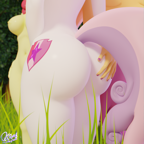 Size: 1920x1920 | Tagged: 3d, anthro, apple bloom, artist:quicktimepony, ass, blender, breasts, butt, butt grab, butt touch, cutie mark, cutie mark crusaders, derpibooru import, grass, grope, nipples, nudity, older, older apple bloom, older scootaloo, older sweetie belle, outdoors, questionable, scootaloo, sfm pony, signature, sweetie belle, sweetie butt, tail, the ass was fat, wide hips