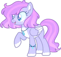 Size: 1524x1420 | Tagged: safe, artist:kurosawakuro, artist:pegasski, derpibooru import, oc, unofficial characters only, pegasus, pony, base used, colored pupils, female, jewelry, magical lesbian spawn, mare, necklace, offspring, parent:silver spoon, parent:wind sprint, raised hoof, simple background, solo, transparent background, two toned wings, wings