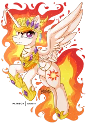 Size: 1600x2263 | Tagged: safe, artist:julunis14, derpibooru import, nightmare star, alicorn, pony, female, fire, mane of fire, mare, simple background, solo, transparent background