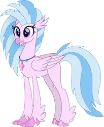 Size: 1229x1500 | Tagged: alternate universe, artist:cloudyglow, classical hippogriff, cloudyglowverse, cute, derpibooru import, diastreamies, female, hippogriff, movie accurate, older, older silverstream, part of a set, safe, silverstream, simple background, smiling, solo, transparent background