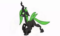 Size: 300x184 | Tagged: angry, artist:whistle blossom, changeling, changeling oc, changeling queen, changeling queen oc, crown, derpibooru import, digital art, female, green changeling, jewelry, mare, obtrusive watermark, oc, oc:queen milkweed, picture for breezies, regalia, safe, simple background, solo, unofficial characters only, watermark, white background