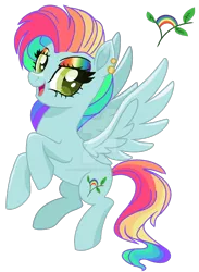 Size: 1280x1746 | Tagged: safe, artist:thatonecrazyartist18, derpibooru import, oc, unofficial characters only, pegasus, pony, base used, deviantart watermark, ear piercing, earring, eyeshadow, female, jewelry, magical lesbian spawn, makeup, multicolored hair, next generation, obtrusive watermark, offspring, parent:fluttershy, parent:rainbow dash, parents:flutterdash, piercing, rainbow hair, rainbow makeup, simple background, solo, transparent background, watermark
