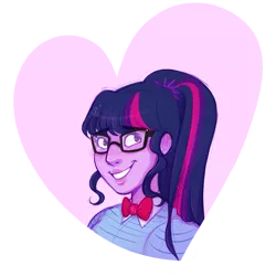 Size: 939x939 | Tagged: safe, artist:liviedoesart, derpibooru import, sci-twi, twilight sparkle, equestria girls, bust, heart, simple background, solo, transparent background