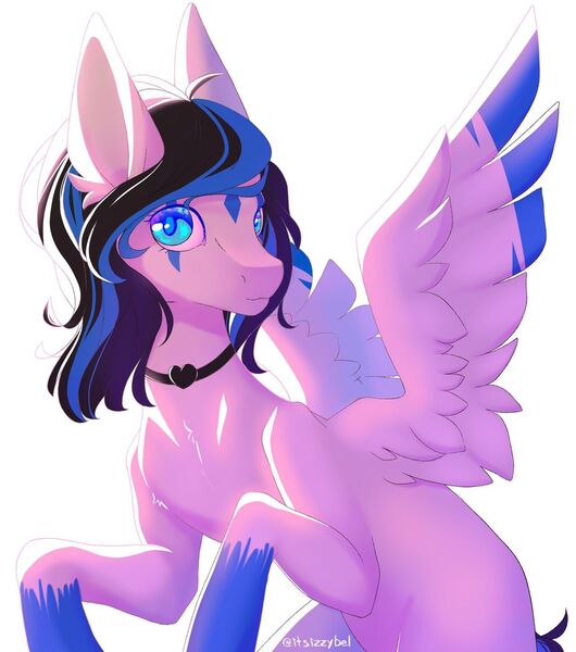 Size: 1280x1450 | Tagged: safe, artist:itsizzybel, derpibooru import, oc, oc:valeo, pegasus, pony, female, mare, simple background, solo, white background