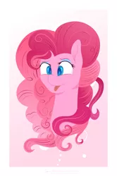 Size: 3945x5925 | Tagged: safe, artist:illumnious, derpibooru import, part of a set, pinkie pie, pegasus, pony, leak, spoiler:g5, bust, cutie mark eyes, eyelashes, g5, makeup, part of a series, tongue out, wingding eyes