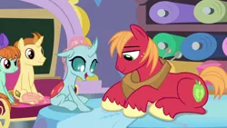 Size: 1920x1080 | Tagged: safe, derpibooru import, screencap, big macintosh, golden crust, ocellus, peppermint goldylinks, changedling, changeling, pony, unicorn, a horse shoe-in, female, friendship student, male, mare, stallion