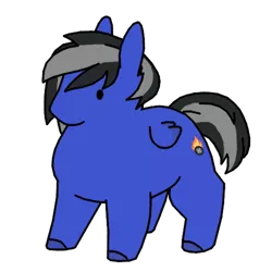 Size: 500x500 | Tagged: safe, artist:siegfriednox, derpibooru import, oc, oc:driftor, unofficial characters only, pegasus, pony, black hair, blue, blue coat, chonk, cute, cutie mark, dot eyes, folded wings, grey hair, male, no back, no mouth, pegasus oc, simple background, small wings, solo, stallion, striped mane, striped tail, transparent background, two toned hair, two toned mane, two toned tail, wings