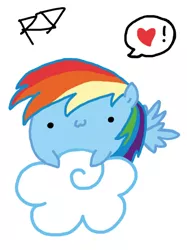 Size: 570x764 | Tagged: artist:moonpaths, chubbie, cloud, derpibooru import, heart, rainbow dash, safe, solo