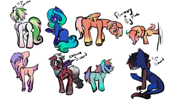 Size: 2000x1200 | Tagged: safe, artist:nightshade-warroir, derpibooru import, unnamed character, oc, unnamed oc, unofficial characters only, deer, deer pony, dracony, dragon, earth pony, hybrid, original species, pegasus, pony, interspecies offspring, offspring, parent:big macintosh, parent:discord, parent:fluttershy, parent:princess celestia, parent:princess luna, parent:spike, parent:sweetie belle, parents:dislestia, parents:fluttermac, parents:lunacord, parents:spikebelle, simple background, transparent background