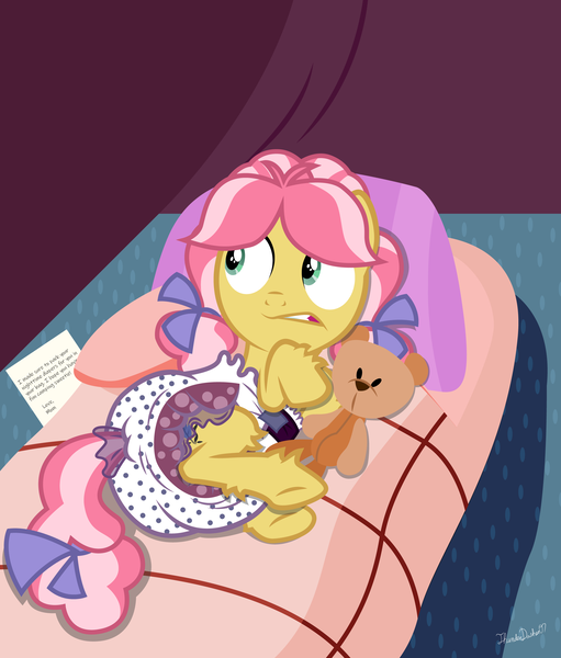 Size: 2200x2585 | Tagged: questionable, alternate version, artist:thunderdasher07, derpibooru import, kettle corn, earth pony, pony, camping, diaper, diaper fetish, female, fetish, filly, pillow, poofy diaper, sleeping bag, solo, teddy bear, tent