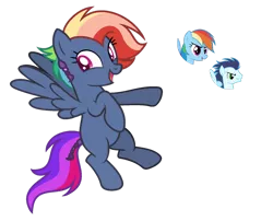 Size: 1024x828 | Tagged: safe, artist:sapphiretwinkle, derpibooru import, rainbow dash, soarin', oc, pegasus, pony, female, mare, offspring, parent:rainbow dash, parent:soarin', parents:soarindash, simple background, transparent background