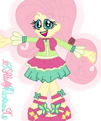 Size: 1024x1229 | Tagged: safe, artist:xxfluffypachirisuxx, derpibooru import, fluttershy, equestria girls, friendship through the ages, brobee, folk fluttershy, image, png, simple background, solo, transparent background