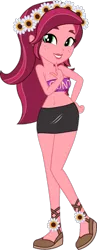 Size: 499x1290 | Tagged: suggestive, artist:nightred15, derpibooru import, gloriosa daisy, equestria girls, legend of everfree, adorasexy, breasts, clothes, cute, miniskirt, sexy, shoes, simple background, skirt, smiling, solo, transparent background