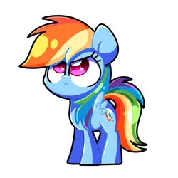 Size: 4300x4300 | Tagged: safe, artist:sugar morning, derpibooru import, rainbow dash, pegasus, pony, :<, absurd resolution, angry, cute, dashabetes, looking up, madorable, simple background, solo, standing, transparent background