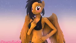 Size: 3840x2160 | Tagged: 3d, anthro, armpits, artist:dawnyr, artist:dawnyrs, bikini, blushing, breasts, clothes, derpibooru import, oc, oc:mina, pegasus, sexy, shy, solo, suggestive, swimsuit, unofficial characters only