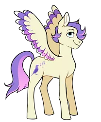 Size: 1024x1228 | Tagged: safe, artist:malphym, derpibooru import, oc, oc:meadowlark, unofficial characters only, pegasus, pony, magical lesbian spawn, nonbinary, offspring, parent:fluttershy, parent:rarity, parents:flarity, simple background, solo, transparent background