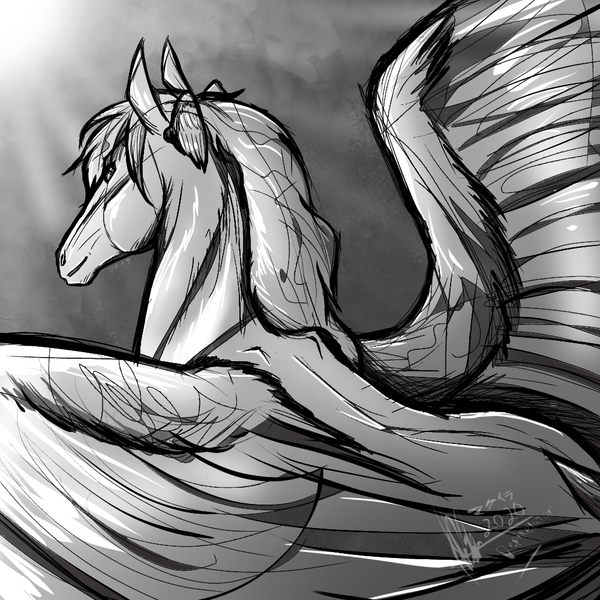 Free: Horse Pegasus Drawing - Pegasus - nohat.cc
