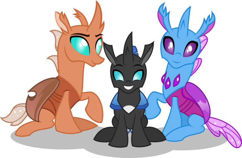 Size: 2668x1738 | Tagged: artist:stellardusk, changedling, changedling oc, changeling, changeling oc, cute, cuteling, derpibooru import, family, fanfic:the bug in the basement, father and child, father and son, female, male, mother and child, mother and father, mother and son, oc, oc:beebee, safe, simple background, transparent background