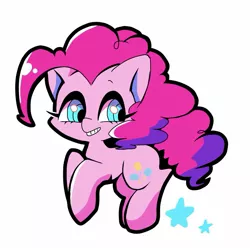 Size: 1125x1115 | Tagged: safe, artist:asg, derpibooru import, pinkie pie, earth pony, pony, cute, diapinkes, female, mare, simple background, smiling, solo, stars, white background