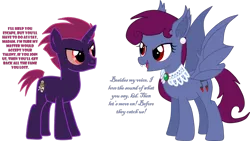 Size: 1920x1085 | Tagged: safe, artist:shadymeadow, derpibooru import, oc, oc:nocturne jungle, oc:oscura fortunata, unofficial characters only, pony, unicorn, vampire, vampony, female, male, mare, oc villain, simple background, stallion, teenager, transparent background
