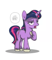 Size: 1316x1533 | Tagged: safe, artist:perfectblue97, derpibooru import, twilight sparkle, pony, unicorn, before it was cool, chest fluff, hoof fluff, open mouth, simple background, social distancing, unicorn twilight, white background