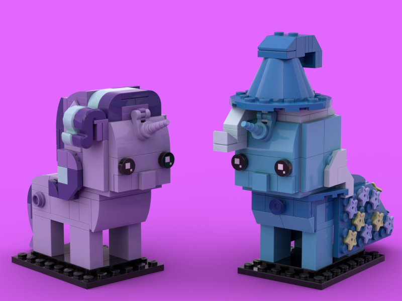 Size: 800x600 | Tagged: safe, derpibooru import, starlight glimmer, trixie, pony, unicorn, brickheadz, lego, legobrickheadz