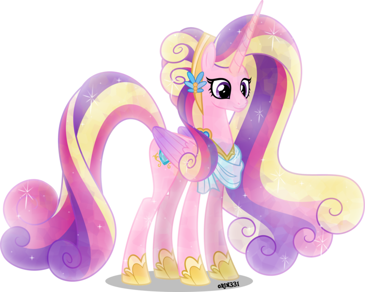 Size: 4000x3199 | Tagged: safe, artist:orin331, derpibooru import, princess cadance, alicorn, crystal pony, pony, alternate hairstyle, crystal alicorn, crystallized, cutie mark, female, horn, jewelry, long horn, mare, older, older princess cadance, regalia, simple background, solo, transparent background, ultimate cadance