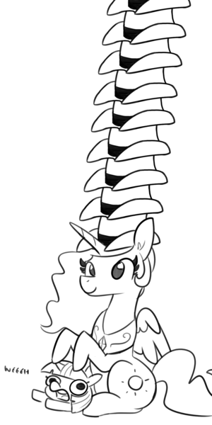 Size: 1080x2160 | Tagged: safe, artist:tjpones, derpibooru import, edit, princess celestia, twilight sparkle, alicorn, pony, unicorn, black and white, cowboy hat, duo, female, filly, grayscale, hat, impossibly many hats, mare, monochrome, ponies riding ponies, riding, role reversal, simple background, twiggie, weh, white background, yeehaw