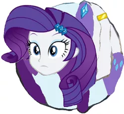 Size: 385x356 | Tagged: safe, artist:sonicdefenders, derpibooru import, rarity, equestria girls, female, inanimate tf, meme, morph ball, rariball, simple background, solo, transformation, white background