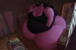 Size: 3815x2500 | Tagged: suggestive, artist:apbuske, derpibooru import, twilight sparkle, anthro, bbw, belly, big belly, breasts, butt, clothes, fat, fat boobs, female, giantess, huge belly, huge butt, impossibly large butt, large butt, macro, messy eating, morbidly obese, obese, one-piece swimsuit, slob, solo, solo female, ssbbw, swimsuit, twilard sparkle