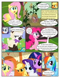 Size: 612x792 | Tagged: episode needed, safe, artist:newbiespud, derpibooru import, edit, edited screencap, screencap, applejack, big macintosh, fluttershy, pinkie pie, rainbow dash, rarity, sweetie belle, twilight sparkle, earth pony, pegasus, pony, unicorn, comic:friendship is dragons, forever filly, the return of harmony, animal costume, behaving like a dog, bowtie, clothes, comic, costume, d:, dialogue, discorded, female, hat, male, mane six, mare, mud, open mouth, pointing, raised hoof, screencap comic, sheep costume, sheepie belle, stallion, tongue out, unamused, unicorn twilight