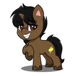 Size: 4093x4093 | Tagged: safe, artist:jcosneverexisted, derpibooru import, oc, oc:marrón, unofficial characters only, pony, unicorn, my little pony: pony life, beard, facial hair, goatee, looking at you, male, simple background, smiling, solo, stallion, transparent background, unshorn fetlocks