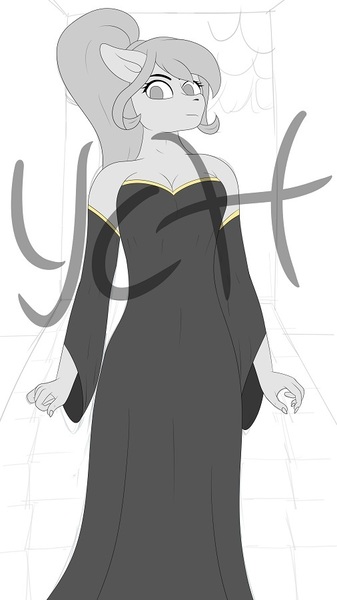 Size: 506x900 | Tagged: safe, artist:drarkusss0, derpibooru import, oc, anthro, human, pony, clothes, commission, dress, fashion, female, humanized, photo, show, solo, ych example, your character here
