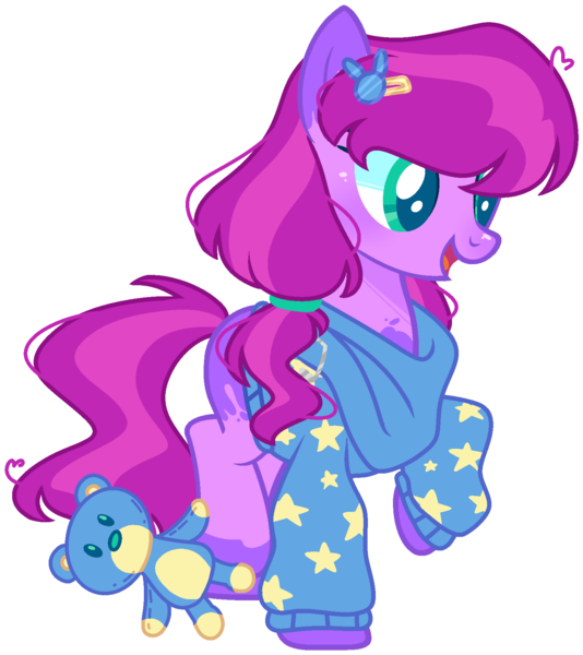 Size: 1580x1775 | Tagged: safe, artist:kurosawakuro, derpibooru import, earth pony, pony, base used, clothes, female, magical lesbian spawn, mare, offspring, parent:lily longsocks, parent:toola roola, simple background, solo, sweater, teddy bear, transparent background