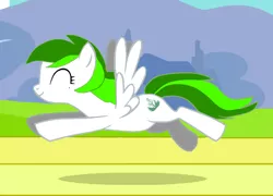 Size: 1002x720 | Tagged: safe, derpibooru import, edit, edited screencap, editor:dtavs.exe, screencap, oc, oc:flor de izote(izzi), pegasus, pony, hurricane fluttershy, cute, eyes closed, female, flying, mare, recolor, solo